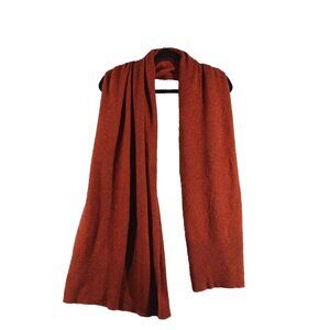 Women Wide Scarf 69x23" Brown Knit Casual Fall Winter Acrylic